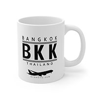 BKK Bangkok Thailand IATA Worldwide Airport Codes Coffee Mug Collection by CrewCity on http://www.etsy.com