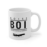BOI Boise Idaho USA IATA Worldwide Airport Codes Coffee Mug Collection by CrewCity on http://www.etsy.com