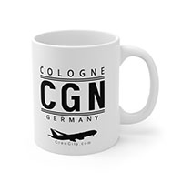 CGN Cologne Germany IATA Worldwide Airport Codes Coffee Mug Collection by CrewCity on http://www.etsy.com