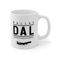 DAL Dallas Texas USA IATA Worldwide Airport Codes Coffee Mug Collection by CrewCity on http://www.etsy.com