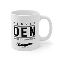 DEN Denver Colorado USA IATA Worldwide Airport Codes Coffee Mug Collection by CrewCity on http://www.etsy.com