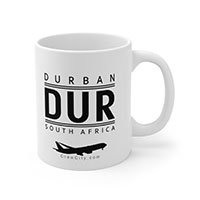 DUR Durban South Africa IATA Worldwide Airport Codes Coffee Mug Collection by CrewCity on http://www.etsy.com