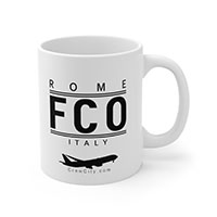 FCO Rome Italy IATA Worldwide Airport Codes Coffee Mug Collection by CrewCity on http://www.etsy.com