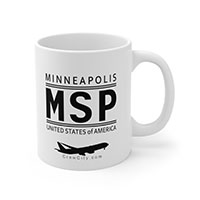 MSP Minneapolis Minnesota USA IATA Worldwide Airport Codes Coffee Mug Collection by CrewCity on http://www.etsy.com